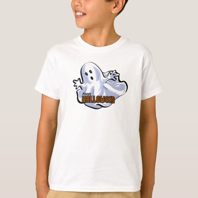 Happy Halloween Cat Chasing Mouse T-Shirt (Front)
