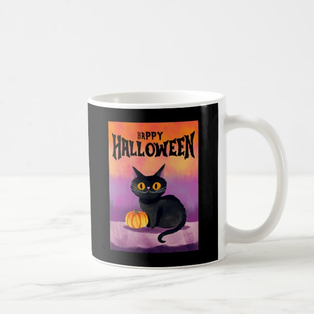 Happy Halloween Cat Coffee Mug (Right)