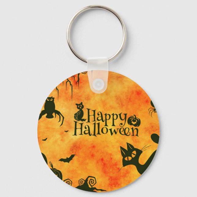 happy halloween cat key ring (Front)