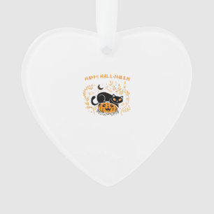 happy halloween cat love ornament