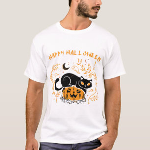 happy halloween cat love T-Shirt