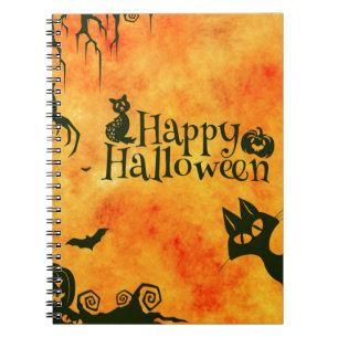 happy halloween cat notebook
