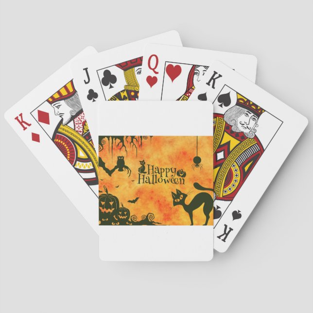 happy halloween cat playing cards (Back)