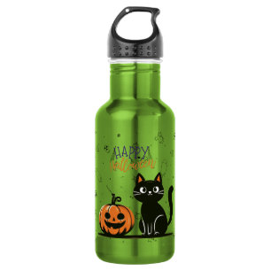 Happy Halloween cat & pumpkin 532 Ml Water Bottle