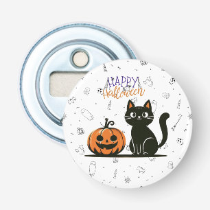 Happy Halloween cat & pumpkin Bottle Opener