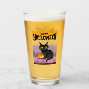 Happy Halloween Cat Shirt Glass
