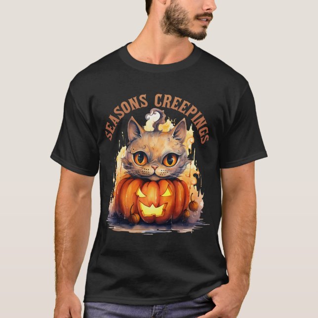happy halloween cat T-Shirt (Front)