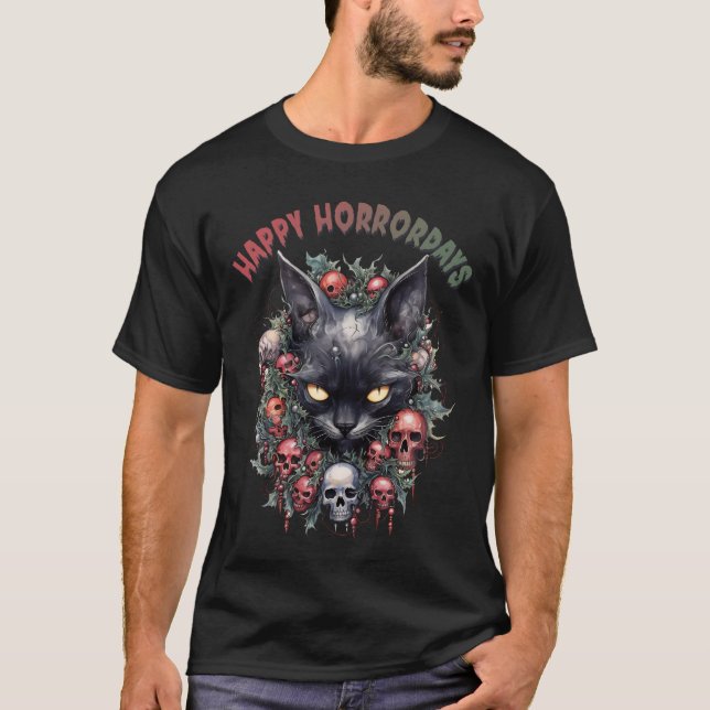 happy halloween cat T-Shirt (Front)