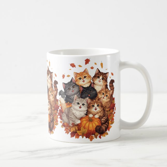 Happy Halloween Cats and Pumpkins  Coffee Mug (Right)
