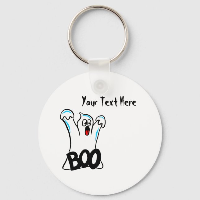 Happy Halloween – Caution, Beware of Ghost! Key Ring (Front)