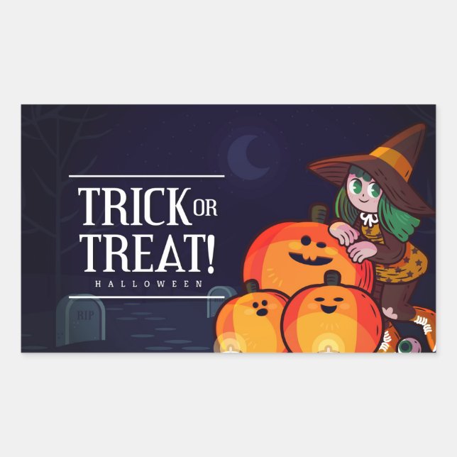 Happy Halloween Celebration Rectangular Sticker (Front)