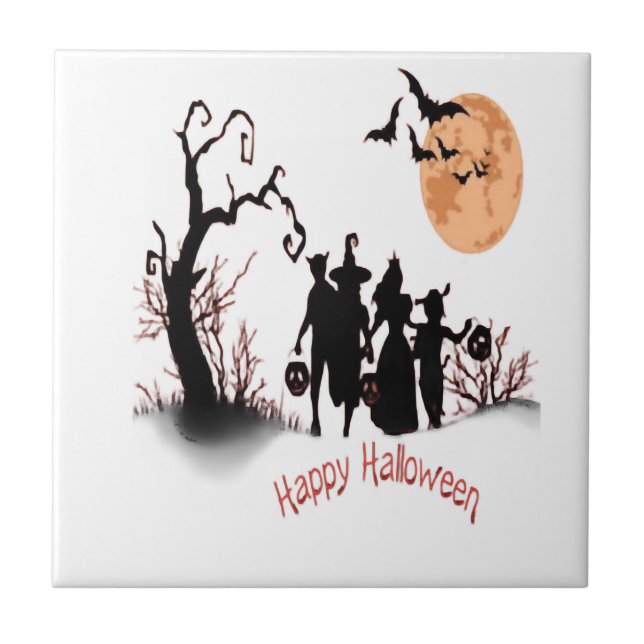 Happy Halloween Ceramic Tile (Front)