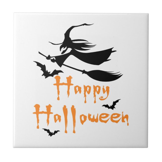Happy Halloween Ceramic Tile (Front)