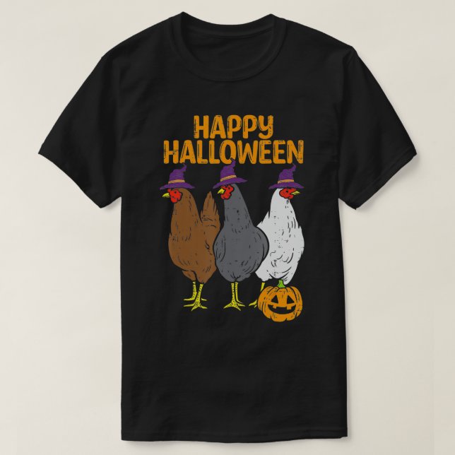 Happy Halloween Chickens Farm Animal Costume Men W T-Shirt (Design Front)