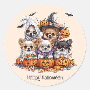Happy Halloween Chihuahua Dogs Classic Round Sticker