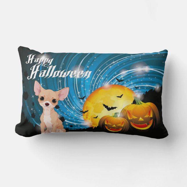 Happy Halloween Chihuahua Lumbar Cushion (Front)