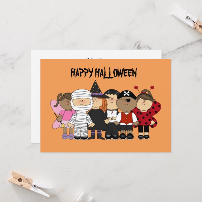 Happy Halloween Children Card (Front/Back In Situ)