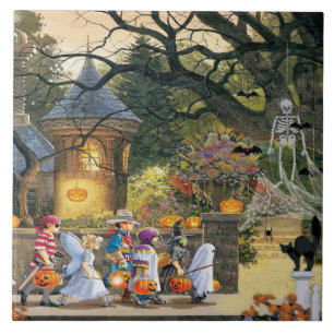 Happy Halloween Children Ceramic Tile