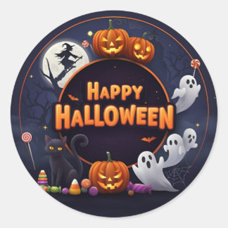 Happy Halloween Classic Round Sticker