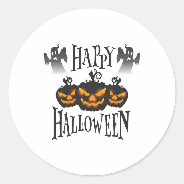 Happy Halloween                            Classic Round Sticker (Front)