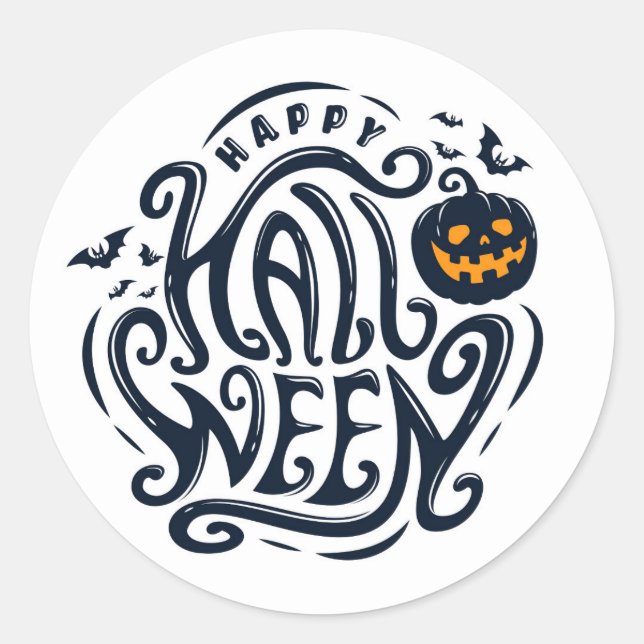 Happy Halloween Classic Round Sticker (Front)