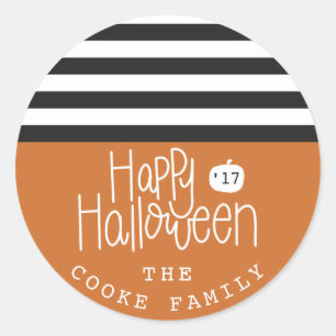 HAPPY HALLOWEEN CLASSIC ROUND STICKER