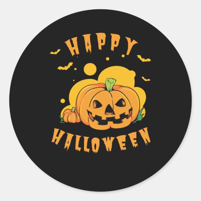 Happy Halloween Classic Round Sticker (Front)