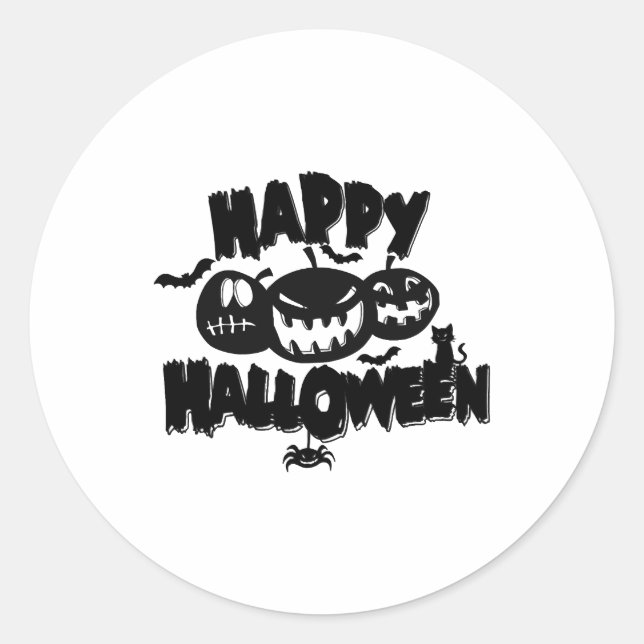 Happy Halloween                     Classic Round Sticker (Front)