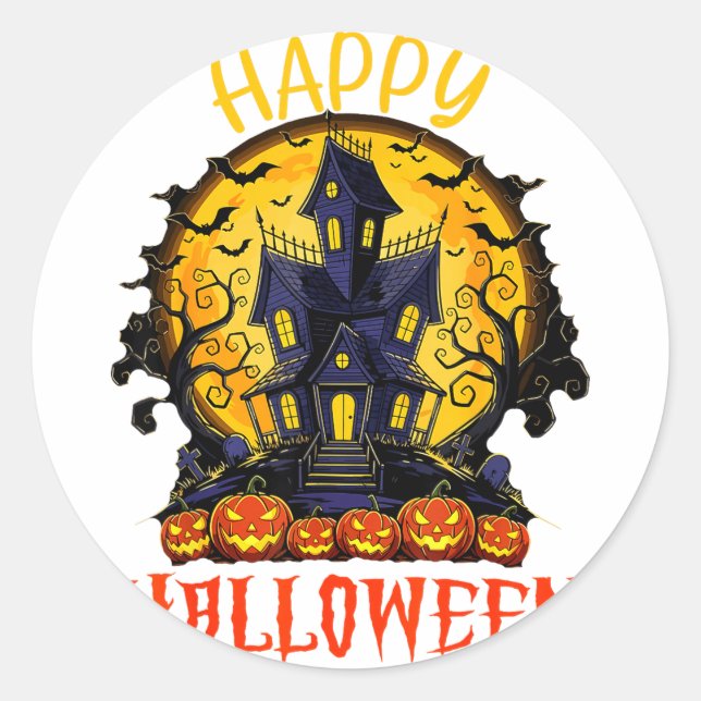 Happy halloween  classic round sticker (Front)
