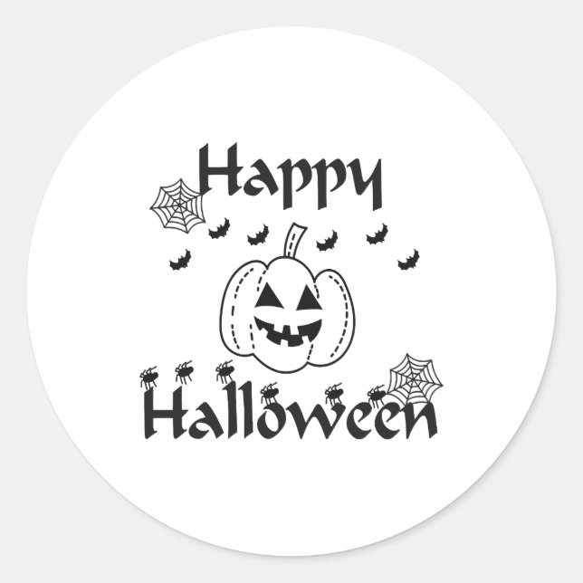 Happy Halloween                                    Classic Round Sticker (Front)