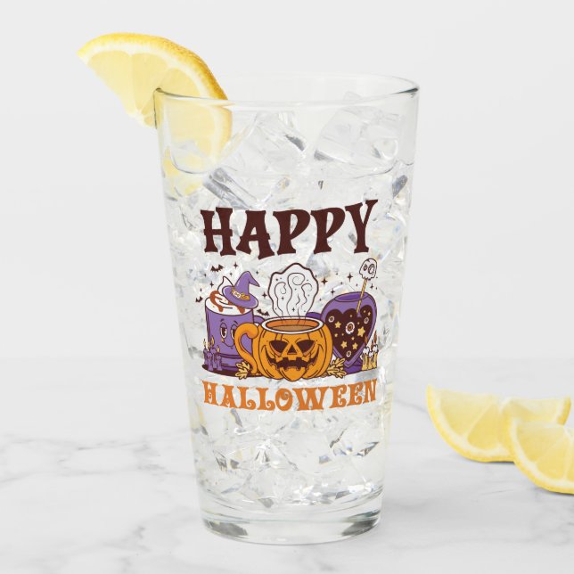 Happy Halloween Coffee Brew Glass (Front Ice)