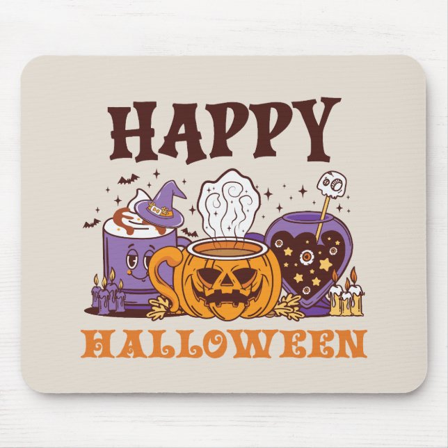 Happy Halloween Coffee Brew Mouse Pad (Front)