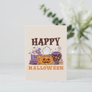 Happy Halloween Coffee Brew Postcard