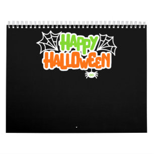 Happy Halloween Colourful Cute Spider Web Calendar