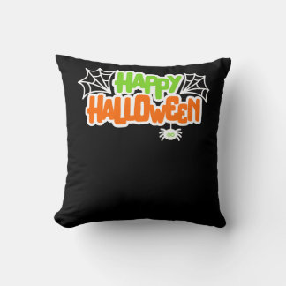 Happy Halloween Colourful Cute Spider Web Cushion