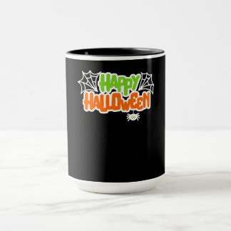 Happy Halloween Colourful Cute Spider Web Mug