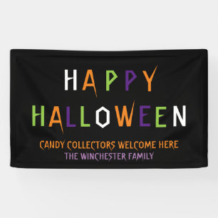 Happy Halloween colourful funny spooky custom text Banner