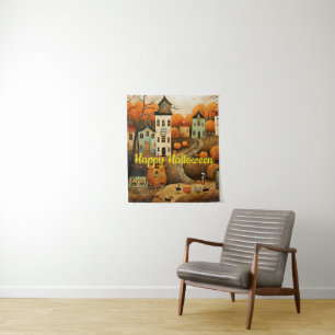 Happy Halloween colourful illustration Tapestry