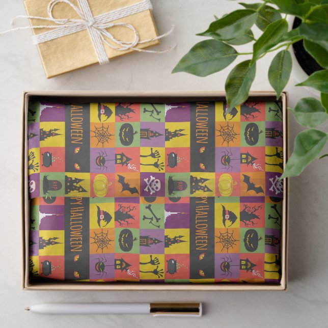 Happy Halloween Colourful Modern Icons | Holidays Tissue Paper (Gift)