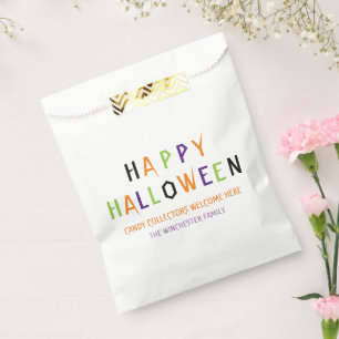 Happy Halloween colourful spooky typography Custom Favour Bag