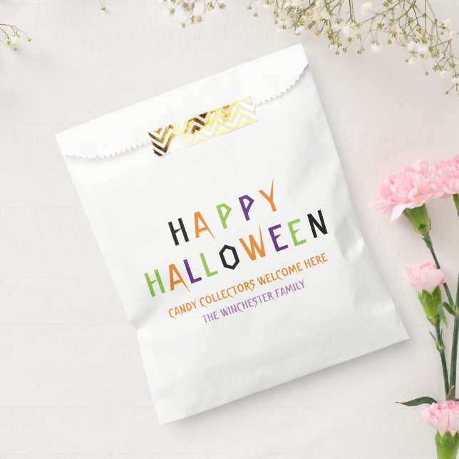 Happy Halloween colourful spooky typography Custom Favour Bag (Sealed)