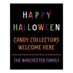 Happy Halloween colourful spooky typography custom Poster