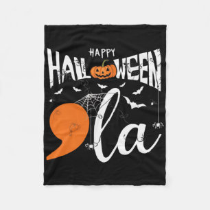Happy Halloween Comma La Shirt Halloween Costume P Fleece Blanket