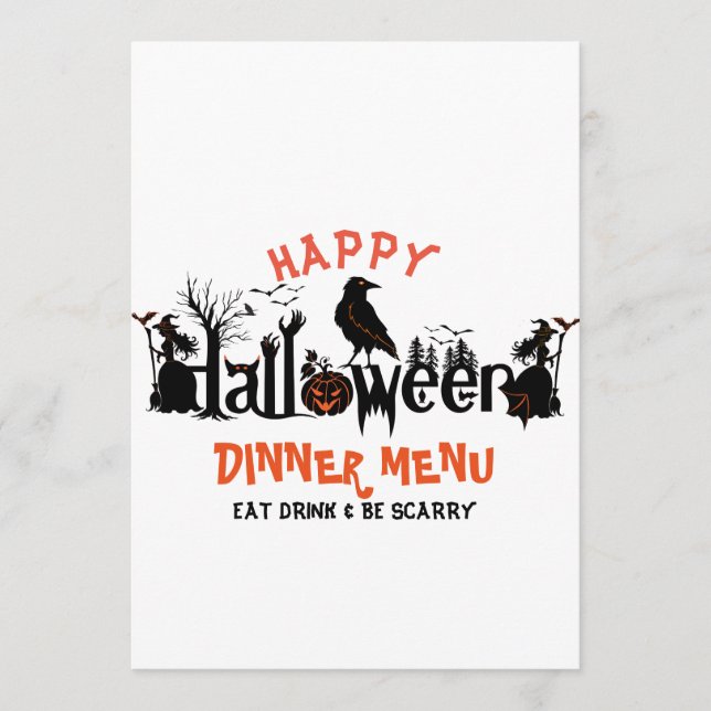 Happy Halloween Concept Design Dinner Menu (Front)