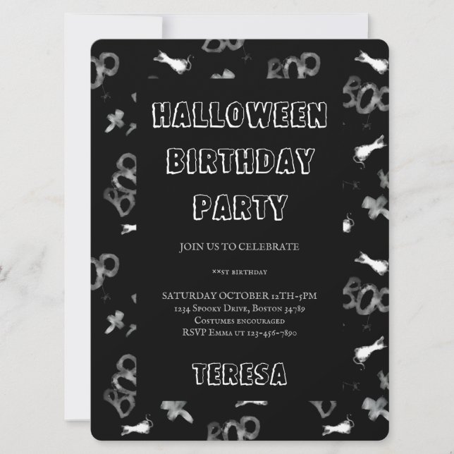 Happy Halloween Costume Birthday Party  Invitation (Front)