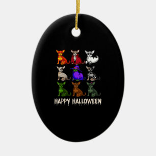 Happy Halloween Costume Chihuahua Dog Lovers Ceramic Ornament