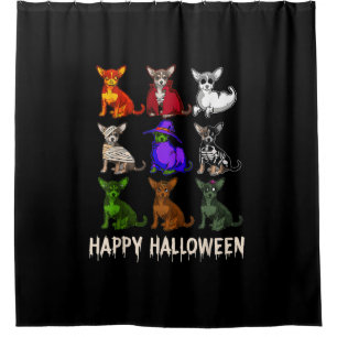 Happy Halloween Costume Chihuahua Dog Lovers Shower Curtain