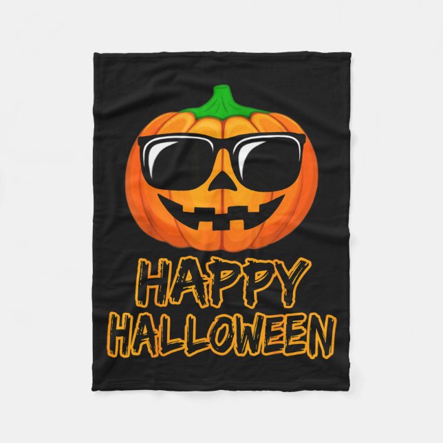 Happy Halloween Costume Funny Pumpkin Men Women Bo Fleece Blanket (Front)