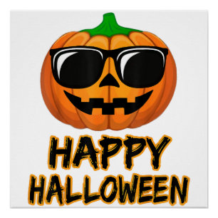 Happy Halloween Costume Funny Pumpkin Men Women Bo Poster