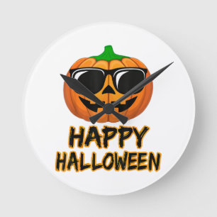 Happy Halloween Costume Funny Pumpkin Men Women Bo Round Clock